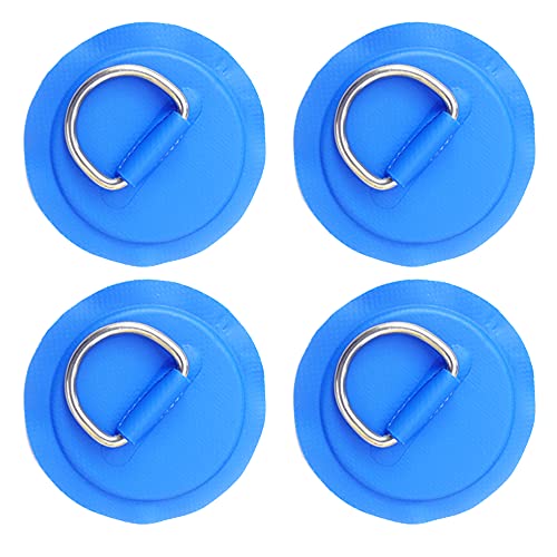 JOIBA 4 Pack Stainless Steel D-Ring Patch,3.15" / 8cm Circular D-Ring PVC Patch for Inflatable Boat Kayak Dinghy SUP & Stand-Up Paddleboard Canoe- NO Glue von JOIBA