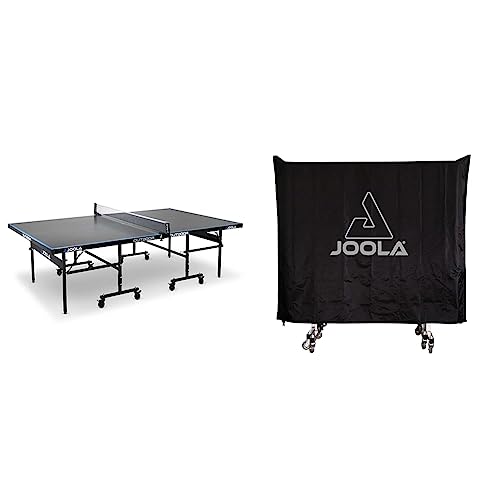 JOOLA 11642 Tischtennisplatte Outdoor J200A-Profi Tischtennistisch 6 MM Aluminium-Verbundoberfläche & wasserdichte Tischdecke, mit Zwei Funktionen, für drinnen und draußen, Schwarz von JOOLA