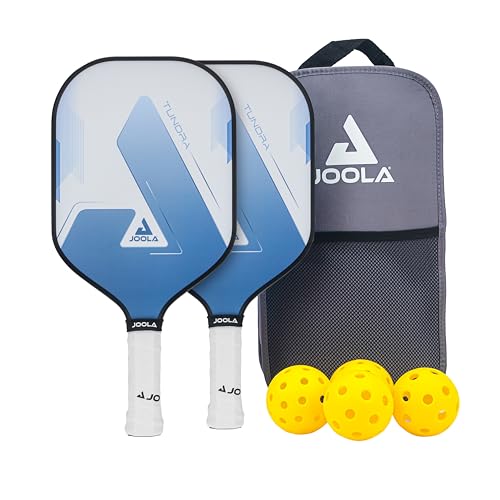 JOOLA Pickleball Set Blue Lightning Inklusive 2 Schläger, 4 Bällen und Tasche, ideal für Freizeitspieler, Tundra, 7-teilig von JOOLA