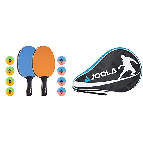 JOOLA Tischtennis-Set COLORATO Bestehend aus 2 Tischtennisschläger + 8 Bunte Tischtennisbälle & Tischtennishülle TT-Hülle Pocket Passend für 1 Tischtennisschläger und 3 Tischtennisbälle, One Size von JOOLA