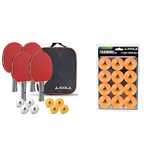 JOOLA Tischtennis-Set Team School & Tischtennis-Bälle Training 40mm, Orange 12er Blister Pack von JOOLA