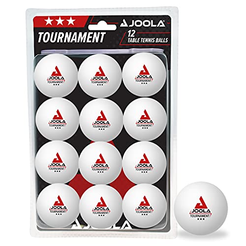 JOOLA Tischtennisbälle Tournament 3-Stern Selektierte 40+mm Durchmesser Premium Tischtennis Trainings Bälle Indoor und Outdoor Kompatible, Weiss, 12 Stück von JOOLA