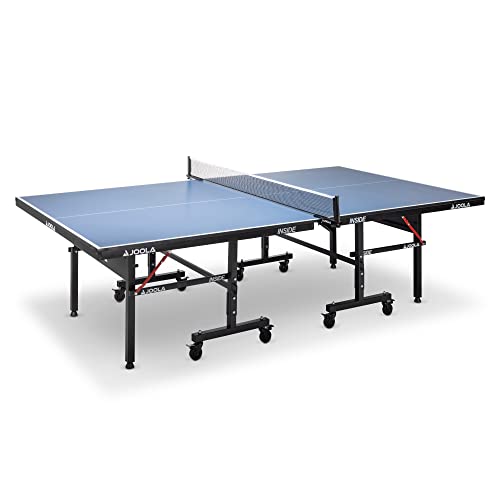 JOOLA Tischtennisplatte Inside 18 Tischtennistisch Indoor klappbares Untergestell – Schneller Aufbau, Blau, 274 x 152,5 x 76 CM von JOOLA