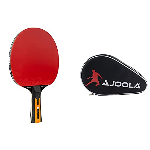 JOOLA Tischtennisschläger CARBON CONTROL - ITTF zugelassener Tischtennis & Tischtennisschläger Hülle Pocket Double Tischtennishülle für 2 Wasserabweisende Tischtennistasche,Schwarz/Rot, 28 x 17 x 4 CM von JOOLA