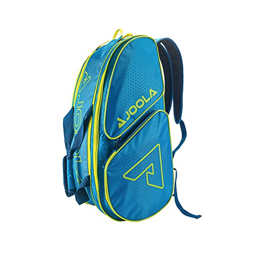 JOOLA Tour Elite Pickleball Bag - Rucksack & Duffle Bag für Paddel & Pickleball Zubehör - Thermoisolierte Taschen halten 4+ Paddel - Mit Zaunhaken (Blau/Gelb) von JOOLA