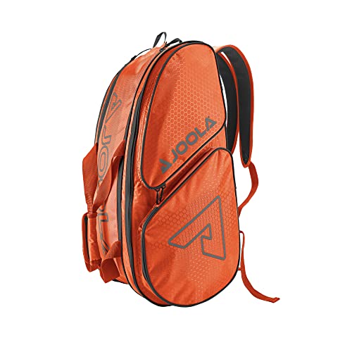 JOOLA Tour Elite Pickleball Bag - Rucksack & Duffle Bag für Paddel & Pickleball Zubehör - Thermoisolierte Taschen halten 4+ Paddel - mit Zaunhaken Orange/Grau, Orange/Grau, Einheitsgröße von JOOLA