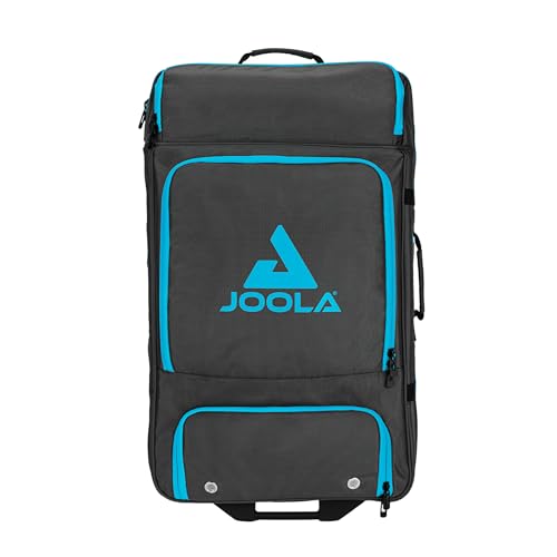 JOOLA Vision Koffer – 68,6 cm Gepäcktasche mit Rollen & Griff – mittelgroße Karierte Tasche – Rolltasche für Tischtennis oder Pickleball – Ausrüstungstasche für Turniere & Reisen – Blau von JOOLA