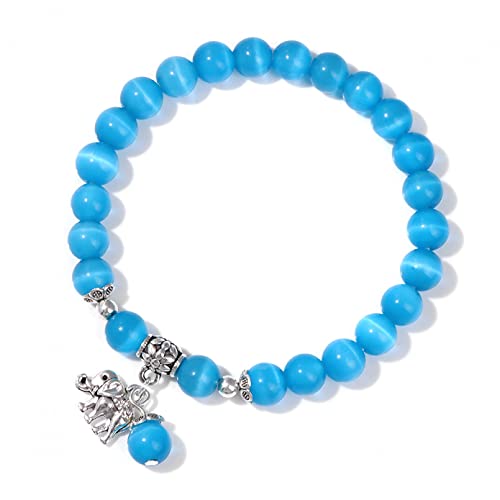 JORSUN Perlenarmband Blauer Opal Stein Armband Paar Anhänger Perlenarmband Damen Herren Armband von JORSUN