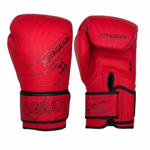 JOYAGEAR Kickbox Handschuhe Essentials - Rot 16 oz - Hergestellt aus hochwertigem Kunstleder - Kampfsport Sparring Handschuhe - Muay Thai Kickboxen - Boxhandschuhe - Punchinghandschuhe von JOYA GEAR
