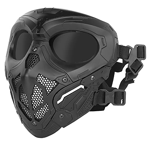 JOYASUS Airsoft Maske Taktische Paintball Totenkopf Vollgesichtsmaske für Halloween Jagd CS Wargame von JOYASUS