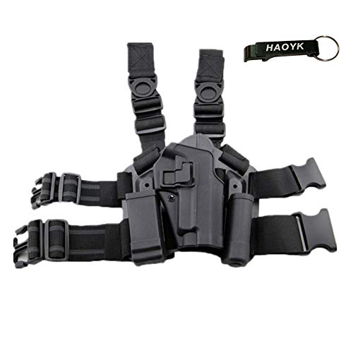 JOYASUS Einstellbare Tactical Airsoft Pistol Drop Bein Tasche Oberschenkel Rechts Beinholster mit Magazin Taschenlampe Beutel for SIG SAUER P226 P228 P229 von JOYASUS