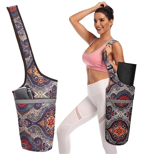 JOYHAZE Yogamatten-Tasche mit großer Tasche, große Kapazität, Pilates-Matten-Tragetasche für Frauen, Sport, Fitnessstudio, Einkaufen, leicht zugänglich und leicht, passend für die meisten Matten von JOYHAZE