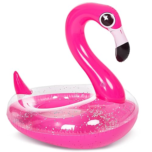 JOYIN Flamingo aufblasbarer Pool Schwimmer mit Glitters, rohre für schwimmend, spaß-Strand-floaties, Pool Spielzeug, Dekorationen für Kinder-Sommer-Party(95 x 82 x 94 cm) von JOYIN