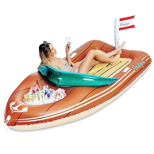 JOYIN Giant Inflatable Boat Pool Float mit verstärktem Kühler, Schlauchboot Kinder, Summer Pool Party Lounge Raft Dekorationen Spielzeug für Kinder & Erwachsene von JOYIN