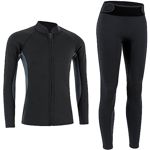 Neoprenanzug für Herren Damen, 2mm Neopren Neoprenanzüge Thermo Tauchanzüge mit Front Reißverschluss, Thermal Tauchen Schwimmen Surfen Full Wetsuit von JOYJ