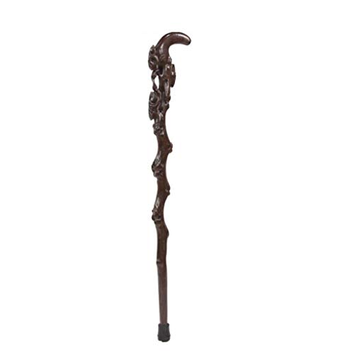 Gehstock aus Naturholz mit rundem Griff, handgefertigte, aus Massivholz Geschnitzte Stöcke im traditionellen Stil, mit Balance-Unterseite, 87 cm (87 cm/34 Zoll) von JOYSPANDA