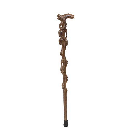 Massivholz-Gehstock für Männer und Frauen, traditioneller Stil, natürliches Holz, leichte und Starke Holzstöcke, mit Gummispitze, 87 cm/34 Zoll (87 cm/34 Zoll) von JOYSPANDA