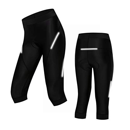 JPOJPO Damen Fahrrad-Shorts mit 5D-Gel-Polsterung, reflektierend, S-3XL Gr. L, Kurze Hose von JPOJPO