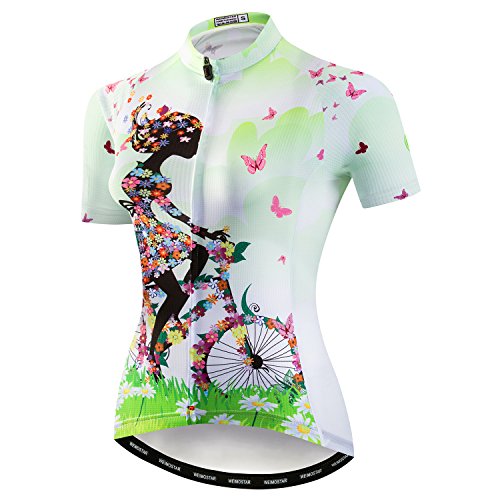 JPOJPO Damen Radtrikot Sommer Radsport Trikot Bekleidung Rennrad Kleidung Shirts Kurzarm Fahrrad Tops Schädel von JPOJPO