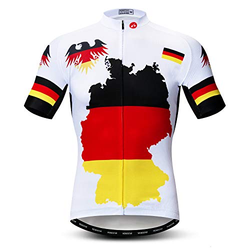 JPOJPO Germany Fahrradtrikot für Männer Radtrikot Bekleidung Kurzarm Fahrrad T-Shirt Tops Herren S-3XL von JPOJPO