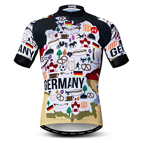 JPOJPO Germany Fahrradtrikot für Männer Radtrikot Bekleidung Kurzarm Fahrrad T-Shirt Tops Herren S-3XL von JPOJPO