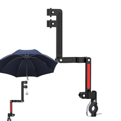 JPSDOWS Fahrrad-Regenschirmhalter, Kinderwagen-Regenschirmhalter, Rollstuhl-Schirmständer, Verstellbare Schirmhalterung, Schirmanschlusshalterung für Rollstühle, Gehhilfen, Fahrräder von JPSDOWS