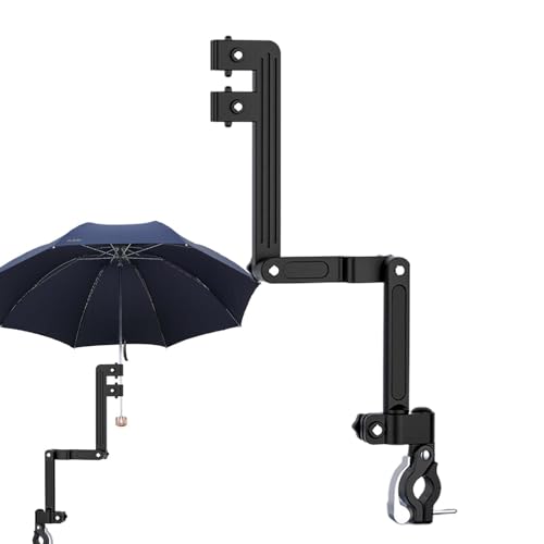 JPSDOWS Kinderwagen-Regenschirmhalter, Regenschirmhalter für Kinderwagen - Rollstuhl-Schirmständer - Verstellbare Schirmhalterung, Schirmanschlusshalterung für Rollstühle, Gehhilfen, Fahrräder von JPSDOWS