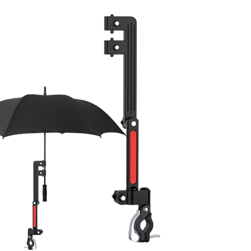 Regenschirm für Kinderwagen mit Klemme, Fahrradschirmhalter - Warenkorb Sonnenschirmständer - Robuster Golf-Schiebewagen-Regenschirmhalter, Schirmständer für Mobilitätsroller, Kinderwagen, Rollstuhl von JPSDOWS