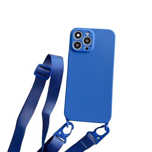 JPXWD Handyhülle Halskettengurt Lanyard Kabel Weiche Telefonhülle Für 1phone 15 13 12 11 14 Pro Max-für 1phone 12-blau von JPXWD
