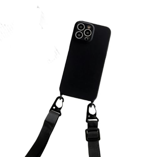 JPXWD Handyhülle Halskettengurt Lanyard Kabel Weiche Telefonhülle Für 1phone 15 13 12 11 14 Pro Max-für Das 1phone 12pro Max-schwarz von JPXWD