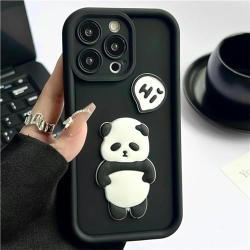 JPXWD Handyhülle Süßer Lustiger Ins Panda Liquid Phone Hülle Für 1phone 11 12 13 14 15 Pro Max-für Das 1phone Xs Max-schwarz von JPXWD