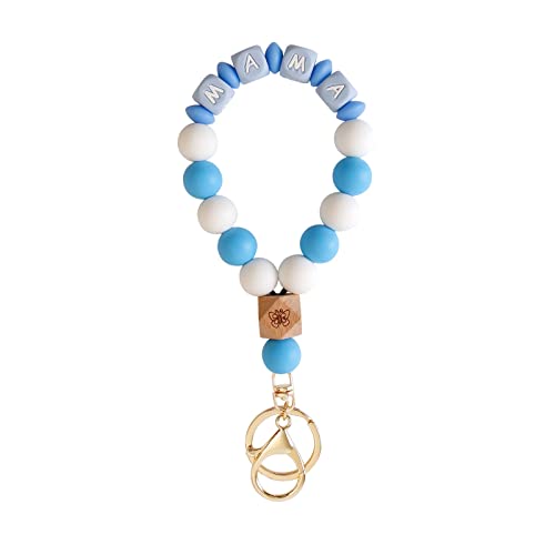 JQQJZLC Generisch Key FOB Katze Mama Holz Silikonperlen Perlen Armband Schlüsselringschlüssel Ring aus Luftpolsterfolie von JQQJZLC