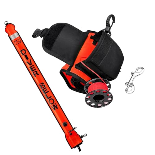 JSGHGDF Oberflächen Marker Bojen Und Tauchgänge Rollenset Aufblasbare Scubas Signale Röhrchen Sicherheitswurst Mit Taucherspulenrolle Und Clip Open Bottom Blatable Dives Float Float von JSGHGDF
