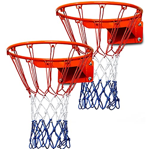 JSHAHA 2 Stück Basketballnetz 12 Schlaufen für Outdoor und Indoor, Standardgröße,Tragbar und Faltbar, Nylon von JSHAHA