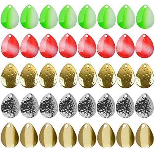 Angelköder Spinner Blade Walleye Rig Making Kit, Fishing Accessories for Walleye Spinner Crawler Harnes Spinner Blades Rig Floats Clevises Beads Fishing Hooks 40pcs/195pcs von JSHANMEI