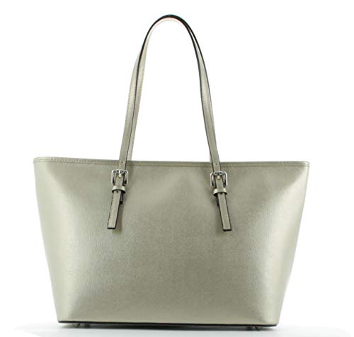 JSI Eleganter Damen Shopper, Handtasche Echt Leder, 2 Henkel, 41,5 x 25,5 x 15,8 cm, Business Shopper Gold von JSI