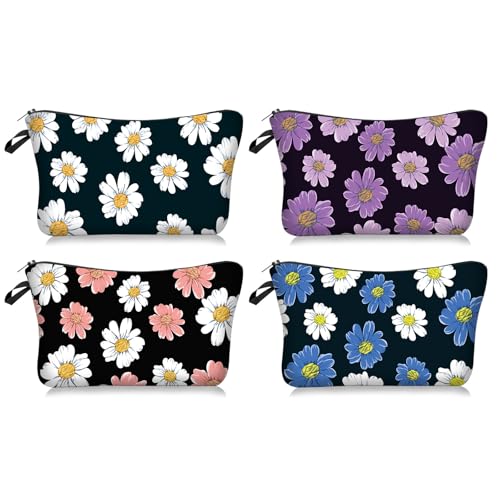 JSTHHTT 4 Stück Kleine Kosmetiktasche, Make up Tasche, Schminktasche, Kosmetiktasche Klein für Handtasche, Münztasche Multifunktionale Makeup Tasche Tragbare Kulturbeutel Damen, Reise Kosmetiktasche von JSTHHTT