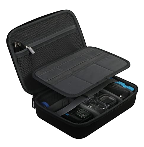 JSVER Tasche für GoPro,Tragetasche für Hero 13/12/11/10/9/8/7, Case Schutztasche für AKASO EK7000 Pro/Brave 4/Brave 7 LE/AKASO V50X/ DJI Osmo Action 3 Hülle für Alle Actionkamera und Zubehör-Schwarz von JSVER