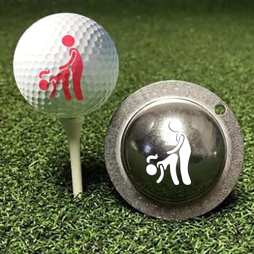 JSWLYWMTPJ Lustige Golfball-Marker-Schablone für Erwachsene, Humor-Streiche, Stempel, Zeichenwerkzeug für Männer und Frauen (D) von JSWLYWMTPJ
