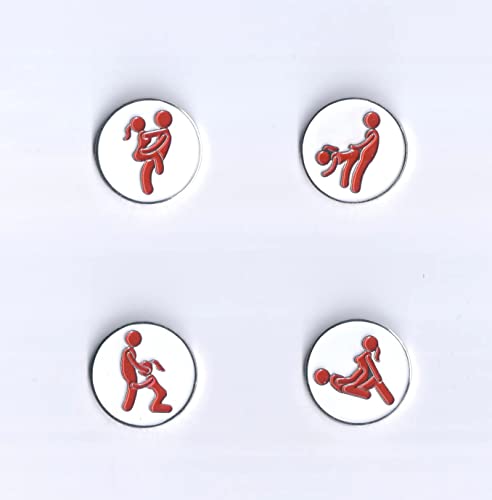 JSWLYWMTPJ Lustige Golfball-Marker für Erwachsene, für Männer und Frauen, Golfer-Geschenke, Emaille-Technik, 4 Stück von JSWLYWMTPJ