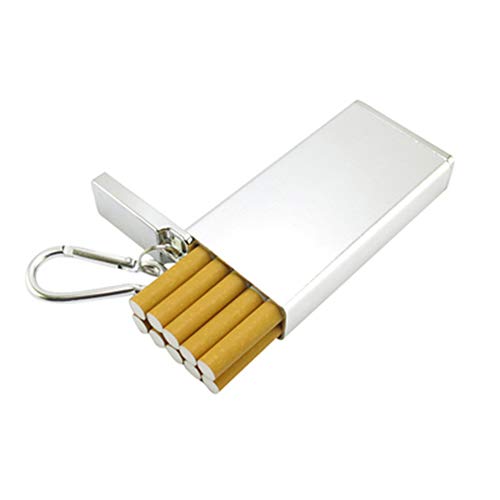JT Metall Zigarettenetui für Herren und Damen Unisex Wasserdicht Tasche Zigarettenschachtel für 8 Zigaretten (Silver2, Capacity 10) von JT