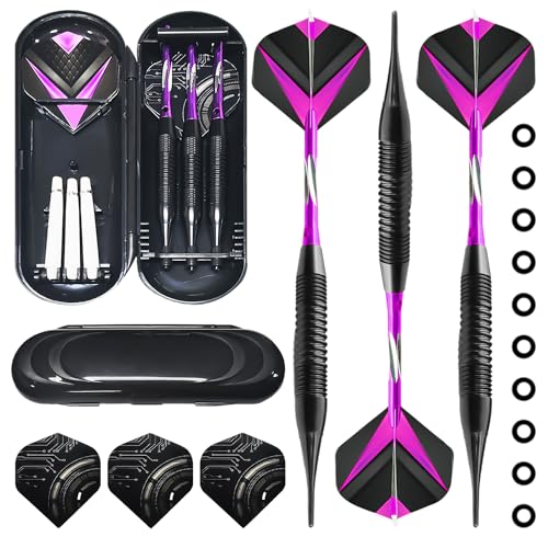 JTMKYO 1 Satz Darts mit Kunststoffspitzen, Soft-Dart-Set-Zubehör, Dart-Pfeile, elektronische Dart-Nadel, professionelle Soft-Darts (lila) von JTMKYO