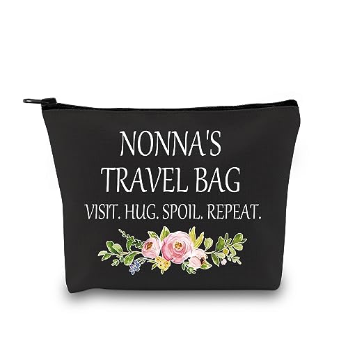 Nonna Geschenk für Oma von Enkelkindern, Nonna, Reisegeschenk, Großmutter, Reißverschlusstasche, Make-up-Tasche, Nonna's Travel Black EU, Beauty Case von JTOUK