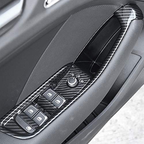 JTSGHRZ Auto dekorativen Rahmen Für Audi A3 8V 2014-2018, LHD Carbon Fiber Color Window Glass Lifting Buttons Frame von JTSGHRZ