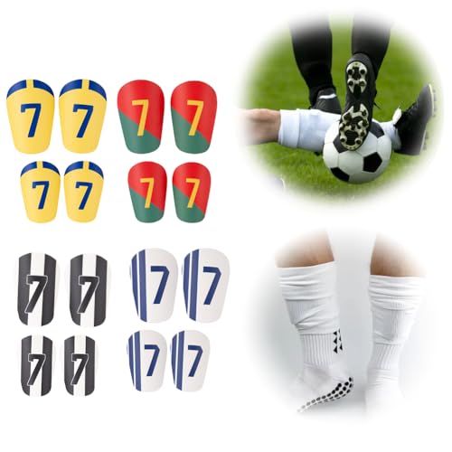 JUCHRZEY 1 Paar Fußball-Schienbeinschoner, Leichter, verschleißfester Beinschutz (Gelb XS) von JUCHRZEY