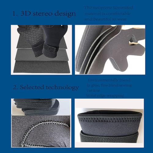 JUCHRZEY 3 mm Tauchhandschuhe, rutschfeste Neopren-Handschuhe zum Tauchen, Schnorcheln (XL) von JUCHRZEY