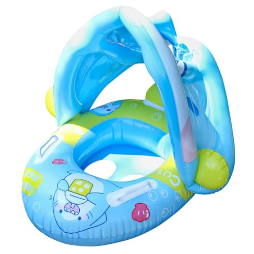 JUCHRZEY Baby-Schwimmring, aufblasbarer Schwimmring mit Sonnenschirm, Strand-Wasserspielzeug, Kindersitzring, Baby-Pool-Spielzeug for Sommer-Poolparty von JUCHRZEY