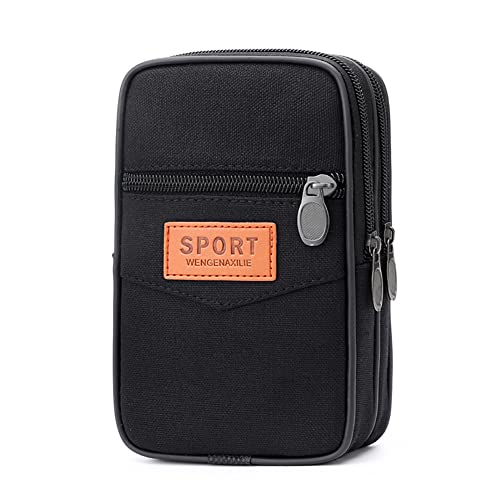 JUCHRZEY Herren Outdoor-Sport-Hüfttasche, modische Segeltuch-Wechseltasche mit Mehreren Taschen, Reißverschluss, Münzgeldbörse, Münztasche von JUCHRZEY