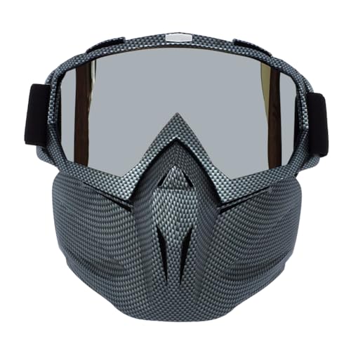 JUCHRZEY Ski-Sonnenbrille mit abnehmbarer Gesichtsmaske, beschlagfrei, Schneesportbrille, winddicht, Radfahren, Sicherheitsbrille, verstellbar, für Skifahren, Wandern, Radfahren von JUCHRZEY