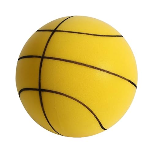 JUDEWY Silent Basketball, Indoor Silent Dribble Basketball, Easy Grip Silent Ball, Noiseless Foam Training Ball, Silent Bouncing Basketball. (Gelb, Nr. 3) von JUDEWY
